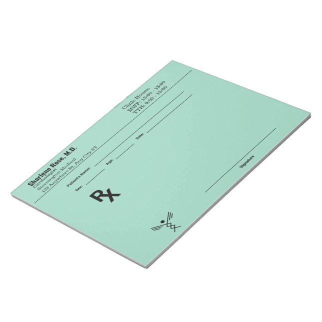 Bloc-note Custom Prescription Notepad – Editable Doctor RX  (Incliné)
