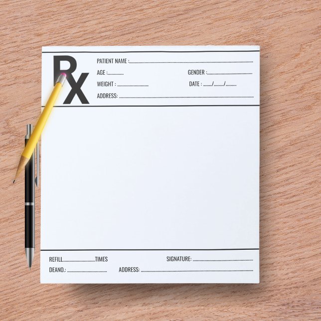 Bloc-note Custom Prescription Pad for Doctor Pharmacist Rx  (Custom Prescription Pad for Doctor Pharmacist Rx)