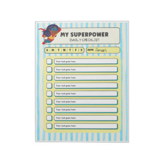 Bloc-note Customisable ADHD KIds Daily Checklist Notepad