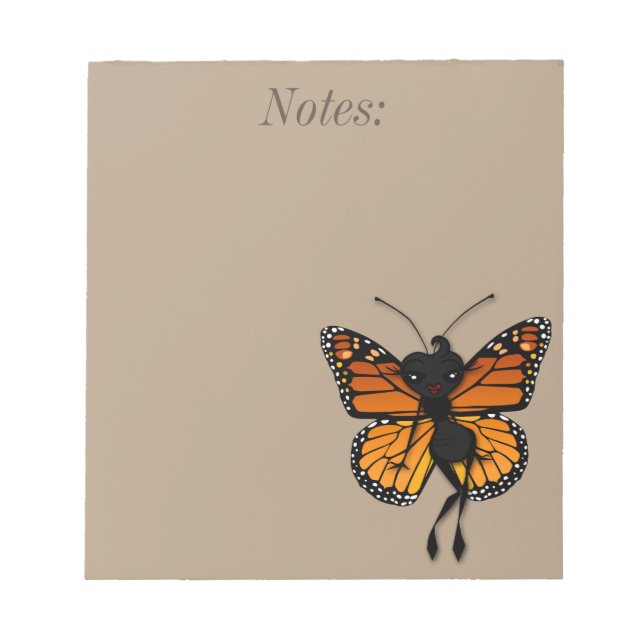 BLOC-NOTE CUT MONARCH BUTTERFLY LADPAD NOTEPAD (Devant)