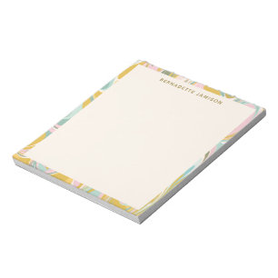 Bloc-note Cute Abstract Marble Swirl Pink Gold Personalized