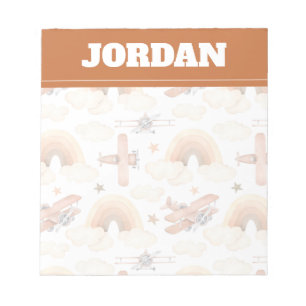 Bloc-note Cute aquarelle Rainbow Motif d'avion