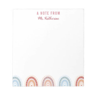 Bloc-note Cute Bohemian Rainbow Enseignant