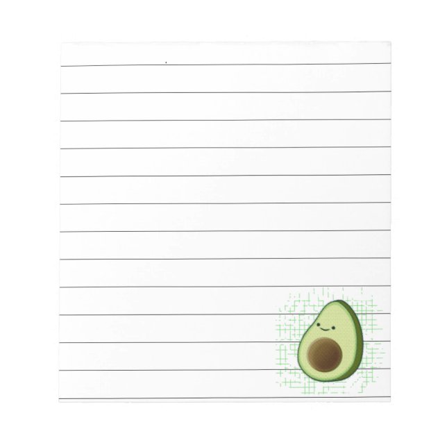 Bloc-note Cute Cartoon Avocado Arrière - plan désorganisé (Devant)