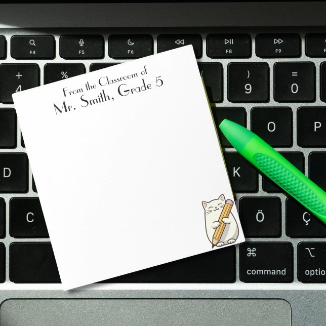 Bloc-note Cute Chat & Crayon, Appréciation de l'enseignant,  (Créateur téléchargé)