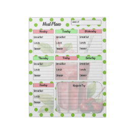 Bloc-note "Cute Cherry Weekly Meal Planner"