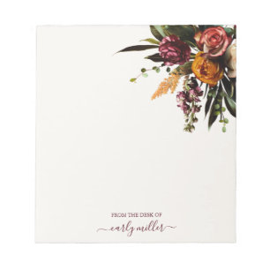 Bloc-note Cute Chic Bold Élégant Fleur sauvage floral