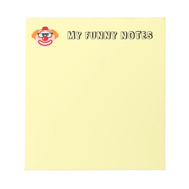 Bloc-note Cute clown notepad for funny jokes and notes (Devant)