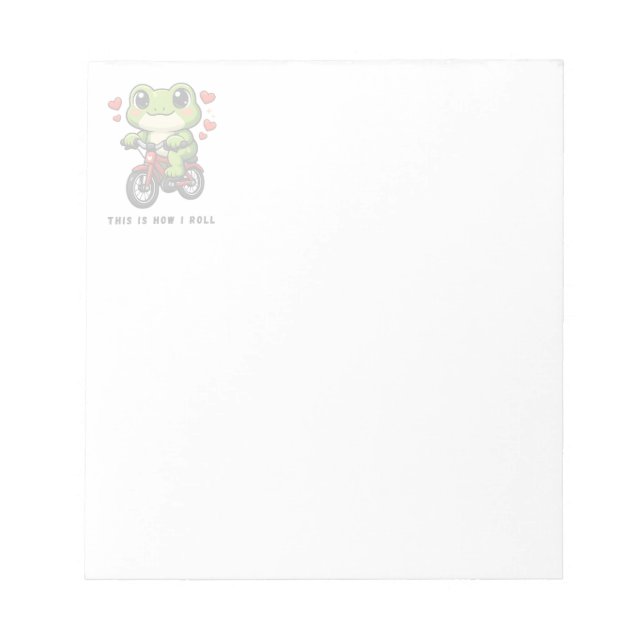 Bloc-note Cute Cycling Frog | Kawaii Frog Bicycle Art (Devant)