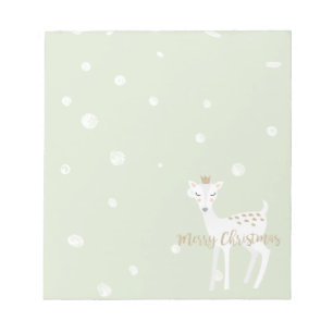 Bloc-note Cute Deer   Sage Green   Noël