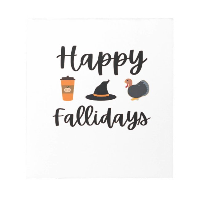 Bloc-note Cute Fall season Happy Fallidays Thanksgiving Hall (Devant)