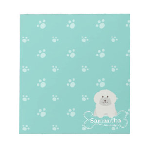 Bloc-note Cute Fluffy Poodle blanc Amoureux des chiens chiot