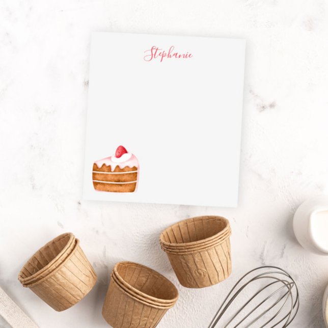 Bloc-note Cute gâteau fraise personnalisé (Créateur téléchargé)