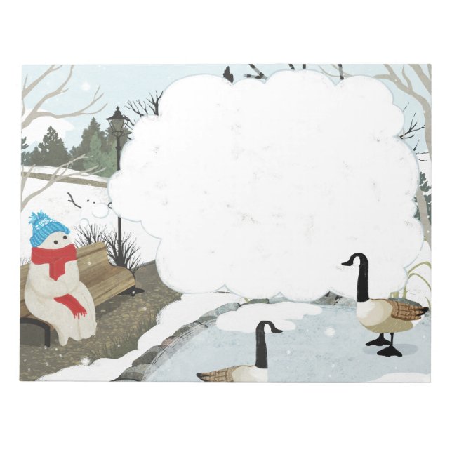 Bloc-note Cute Ghost étang de canard d'hiver (Devant)