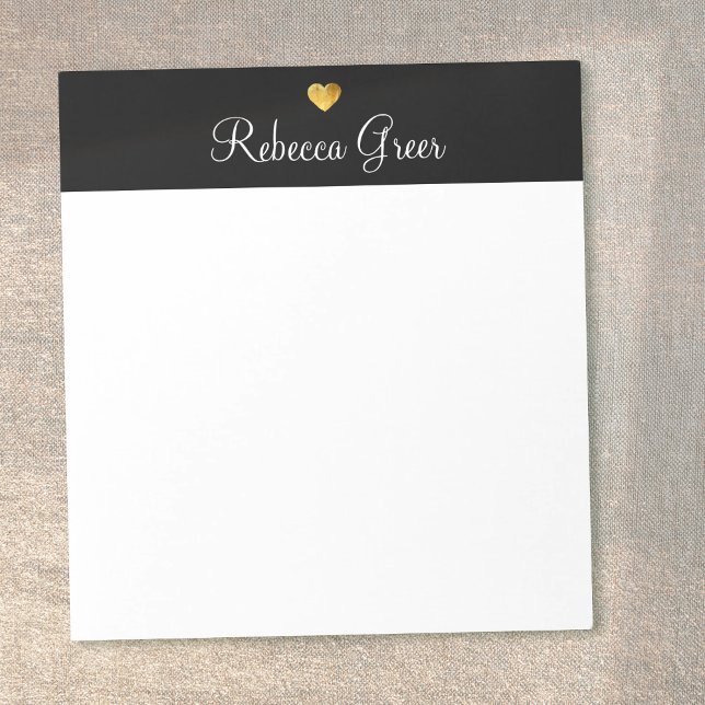 Bloc-note Cute Gold Heart Black Beauty Consultant (Créateur téléchargé)