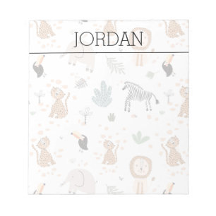 Bloc-note Cute Jungle Rainforest Animaux Motif