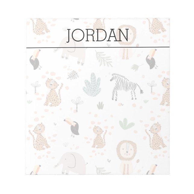 Bloc-note Cute Jungle Rainforest Animaux Motif (Devant)