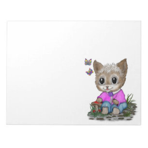 Bloc-note Cute Kitty Chat et Papillon