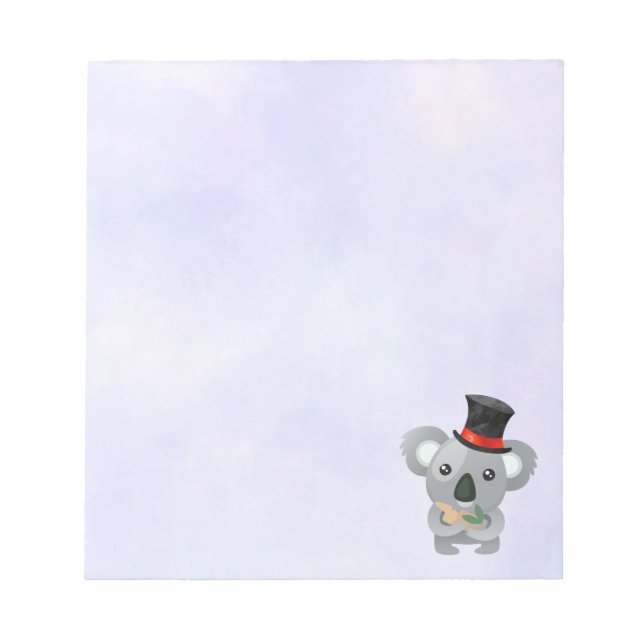 Bloc-note Cute Koala dans un chapeau noir (Devant)