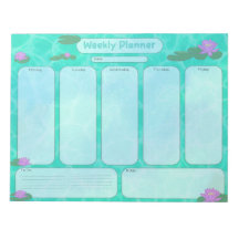 Cute Lily Pad Planificateur hebdomadaire Lundi-Ven
