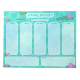 Bloc-note Cute Lily Pad Planificateur hebdomadaire Lundi-Ven