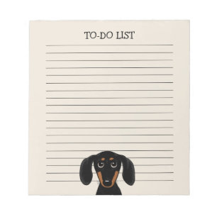 Bloc-note Cute noir et Tan Dachshund Linge de chien Wiener