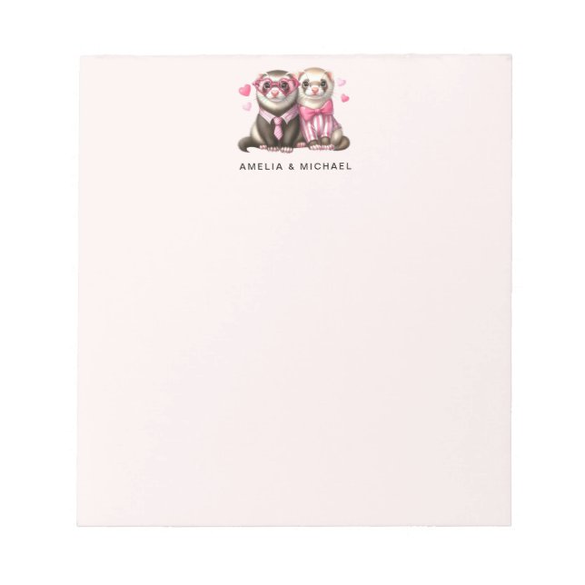 Bloc-note Cute Otter Couple dans Love Valentine's Day (Devant)