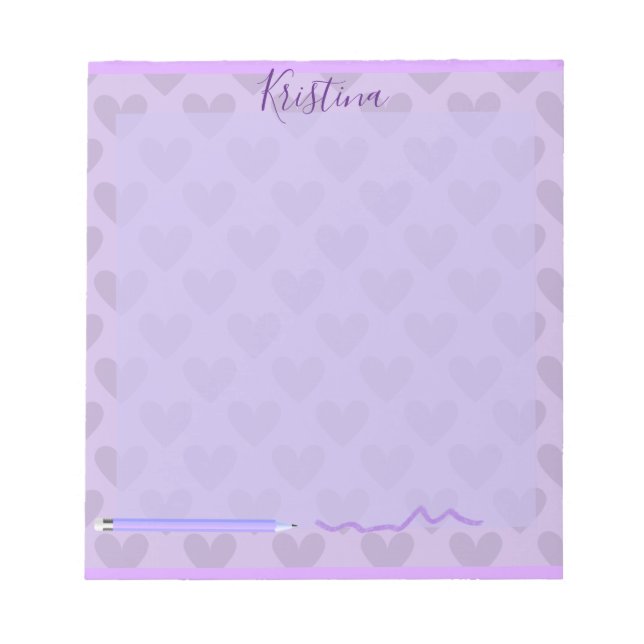 Bloc-note Cute Pastel Chic Lavande Personnalisée (Devant)