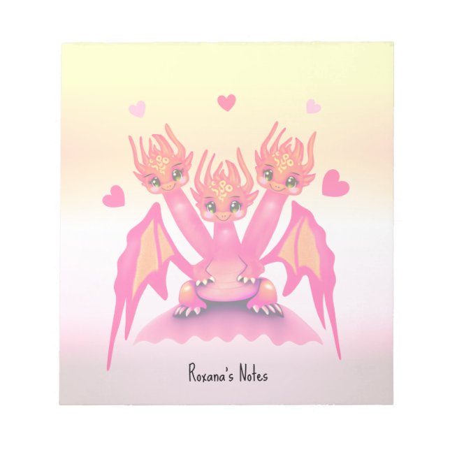 Bloc-note Cute pink dragons (Devant)