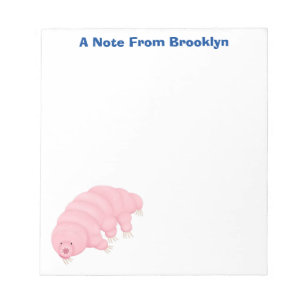 Bloc-note Cute pink tardigrade water bear cartoon