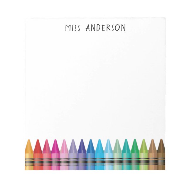 Bloc-note Cute Rainbow Crayons Kindergarten School (Devant)