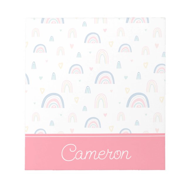 Bloc-note Cute Rainbows & Hearts Motif (Devant)