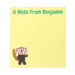 Bloc-note Cute red panda cartoon illustration