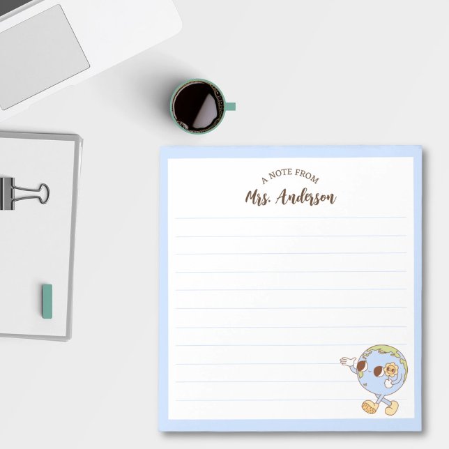 Bloc-note Cute Retro Funny Globe Retour À L'École (Créateur téléchargé)