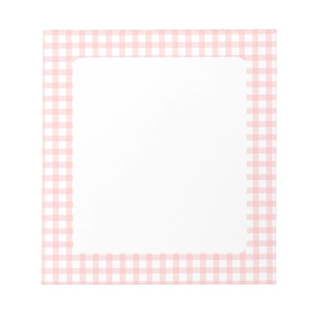 Bloc-note Cute Retro Pink Gingham Plaid pattern (Devant)