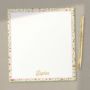 Bloc-note Cute Retro Pink Green Personnalisé