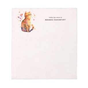 Bloc-note Cute Tabby Chat avec Coeurs