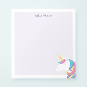 Bloc-note Cute Unicorn Kids Purple Personnalisé