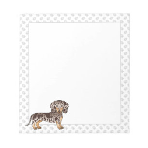 Bloc-note Dachshund à poil court chocolat et panaché & patte