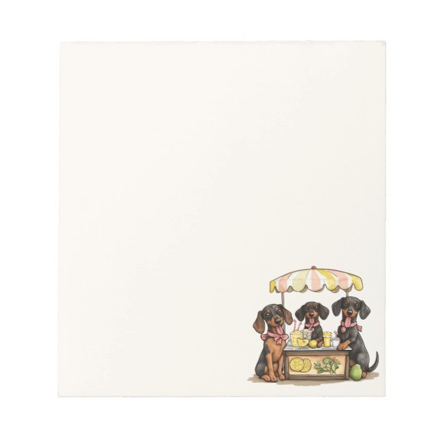 Bloc-note Dachshund Chiens Lemonade Stand (Devant)