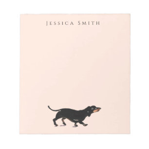 Bloc-note Dachshund illustration on Pink