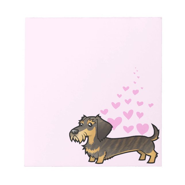 Bloc-note Dachshund Love (cheveux filaires) (Devant)