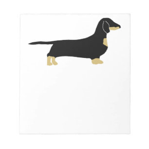 Bloc-note dachshund noir et silhouette tan