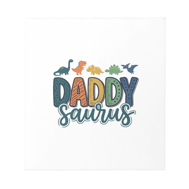 Bloc-note Daddy Saurus Papa Dinosaure Mignon Conception de V (Devant)