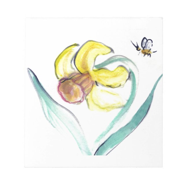 Bloc-note Daffodique et Buzzin Bee, Sumi-e (Devant)