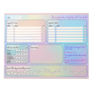 Bloc-note Daily Schedule for Focus & Self-Care 