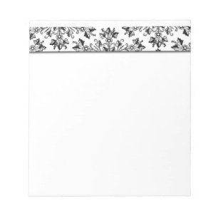 Bloc-note Daisy Damask Floral Etching in Black Notepad