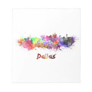 Bloc-note Dallas skyline in watercolor