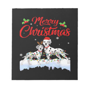 Bloc-note Dalmatien Noël Lumières Chapeau de Père Noël Xmas
