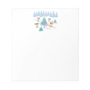 Bloc-note Danse Animaux de forêt Noël Aquarelle